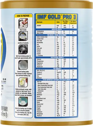IMF GOLD PRO 3 FOLLOW UP FORMULA -STAGE -3 (12 MONTHS ONWARDS) (400 g, 12+ Months) - Image 3